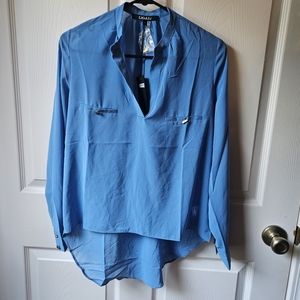 MSRP $59 NWT LiGali Sheer Long Sleeve Blouse Size S